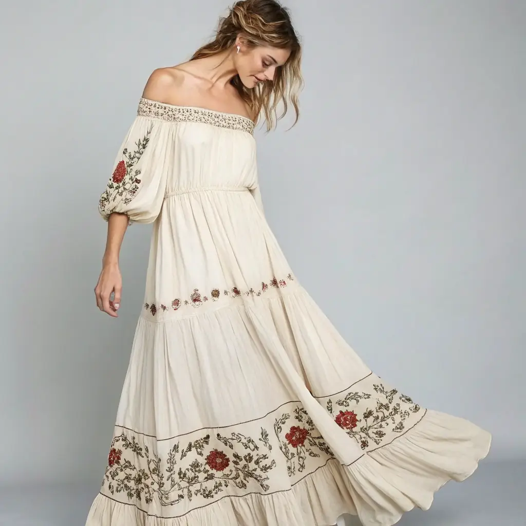 Bohemian Off-Shoulder Dress